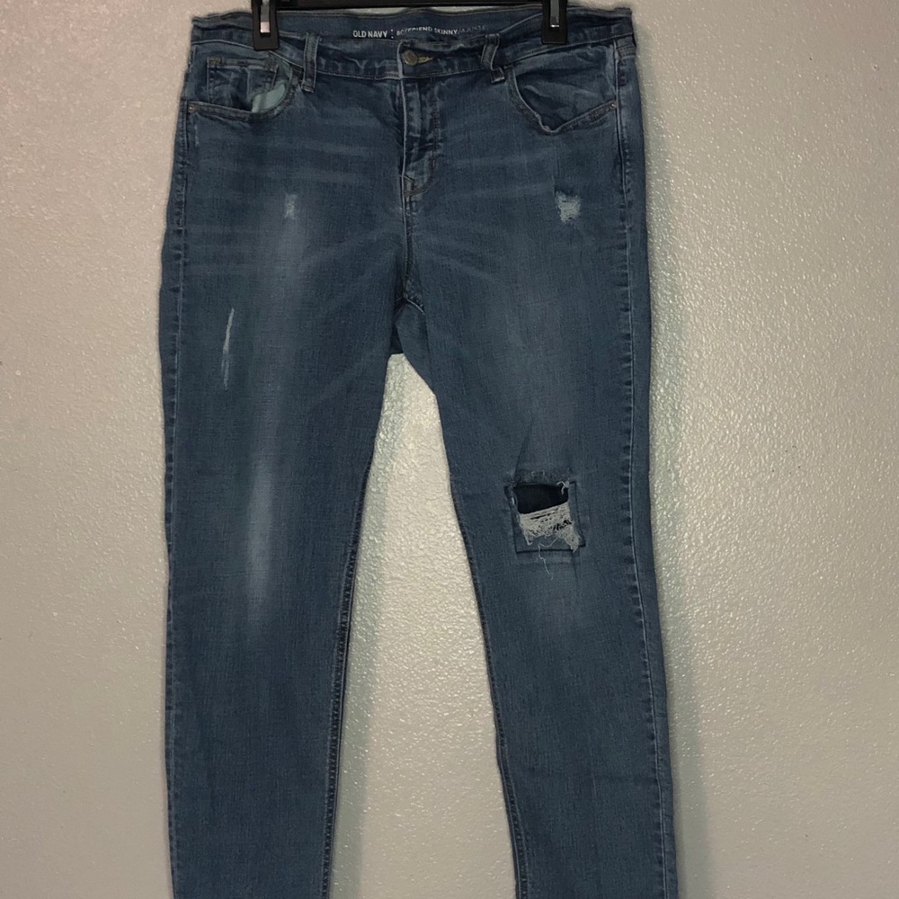 blue boyfriend fit jeans